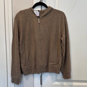 Aldo Martins Brown Zip-Up 100% cashmere hoodie . Size xl NWT